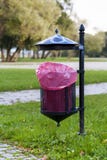 Trash Basket With Pink Plastic Bag. Royalty Free Stock Photo Trash Basket With Pink Plastic Bag. Royalty Free Stock Photo