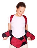 Trauma de dos. Corset pour le maintien. Photographie stock Trauma de dos. Corset pour le maintien. Photographie stock