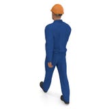Travailleur de la construction In Blue Coverall avec la pose de position de masque illustration 3D, d'isolement, sur le blanc illustration libre de droits Travailleur de la construction In Blue Coverall avec la pose de position de masque illustration 3D, d'isolement, sur le blanc illustration libre de droits