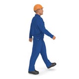 Travailleur de la construction In Blue Coverall avec la pose de position de masque illustration 3D, d'isolement, sur le blanc illustration stock Travailleur de la construction In Blue Coverall avec la pose de position de masque illustration 3D, d'isolement, sur le blanc illustration stock