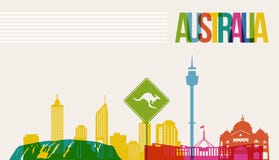 Travel Australia destination landmarks skyline background royalty free illustration Travel Australia destination landmarks skyline background royalty free illustration