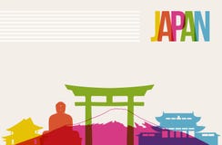 Travel Japan destination landmarks skyline background vector illustration Travel Japan destination landmarks skyline background vector illustration