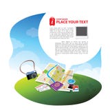 Travel Kits with Speech bubble royalty free illustration Travel Kits with Speech bubble royalty free illustration