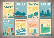 Travel and Tourism brochure set. Template of magazine, poster, book cover, banner, flyer. Vector Royalty Free Stock Photography Travel and Tourism brochure set. Template of magazine, poster, book cover, banner, flyer. Vector Royalty Free Stock Photography