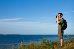 Traveler with the backpack royalty free stock photography Traveler with the backpack royalty free stock photography