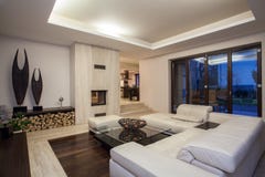Travertine house - luxurious living room royalty free stock photos Travertine house - luxurious living room royalty free stock photos