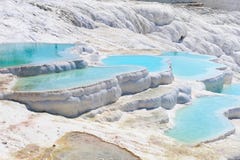 Travertine Pools And Terraces In Pamukkale, Turkey Stock Images