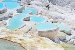 Travertine Pools And Terraces In Pamukkale, Turkey Stock Photos Travertine Pools And Terraces In Pamukkale, Turkey Stock Photos