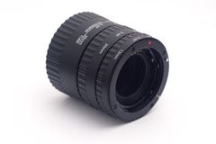 Tre anelli di macro tubi di prolunga fotografia stock libera da diritti Tre anelli di macro tubi di prolunga fotografia stock libera da diritti
