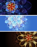 Tre baner med abstrakt blommor vektor illustrationer Tre baner med abstrakt blommor vektor illustrationer