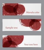 Tre insegne con i cerchi di marsala illustrazione di stock Tre insegne con i cerchi di marsala illustrazione di stock