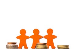 Tre trädiagram med mynt pÃ¥ en vit bakgrund som ett tecken av ökande finanvolumens i partnerskap arkivbilder Tre trädiagram med mynt pÃ¥ en vit bakgrund som ett tecken av ökande finanvolumens i partnerskap arkivbilder