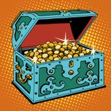 Treasure chest with Golden coins vector illustration Treasure chest with Golden coins vector illustration