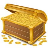 Treasure Chest With Coins Royalty Free Stock Photos
