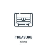 treasure icon vector from pirates collection. Thin line treasure outline icon vector illustration. Linear symbol for use on web stock illustration treasure icon vector from pirates collection. Thin line treasure outline icon vector illustration. Linear symbol for use on web stock illustration