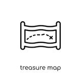 Treasure Map icon. Trendy modern flat linear vector Treasure Map vector illustration Treasure Map icon. Trendy modern flat linear vector Treasure Map vector illustration