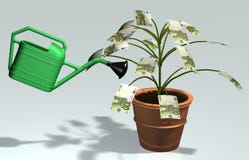 tree för euro för 100 sedlar bevattnad liten stock illustrationer tree för euro för 100 sedlar bevattnad liten stock illustrationer