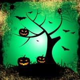 Tree Halloween Represents Trick Or Treat And Autumn Stock Photos