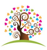 Tree with hearts logo vector stock illustration Tree with hearts logo vector stock illustration