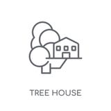 Tree house linear icon. Modern outline Tree house logo concept o royalty free illustration Tree house linear icon. Modern outline Tree house logo concept o royalty free illustration