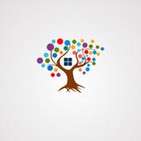 Tree house logo vector with colorful concept, icon, element, and template for company vector illustration Tree house logo vector with colorful concept, icon, element, and template for company vector illustration