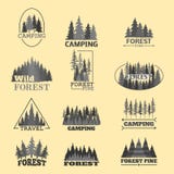 Tree Outdoor Travel Green Silhouette Forest Badge Coniferous Natural Logo Badge Tops Pine Spruce Vector. Royalty Free Stock Photography Tree Outdoor Travel Green Silhouette Forest Badge Coniferous Natural Logo Badge Tops Pine Spruce Vector. Royalty Free Stock Photography