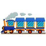 Trem locomotivo colorido ilustração stock Trem locomotivo colorido ilustração stock