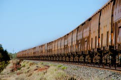Tren del mineral de hierro fotografía de archivo Tren del mineral de hierro fotografía de archivo