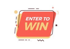 Trendy abstract geometric shape with Enter to Win text. Vector design for marketing, business and events vector illustration Trendy abstract geometric shape with Enter to Win text. Vector design for marketing, business and events vector illustration