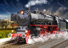 Treno della locomotiva a vapore in Germania royalty illustrazione gratis Treno della locomotiva a vapore in Germania royalty illustrazione gratis