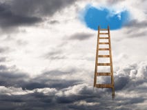 Treppenhausleiter zum Himmel Psychologiekonzept usw. stockfotografie Treppenhausleiter zum Himmel Psychologiekonzept usw. stockfotografie