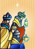 Tres hombres sabios están visitando a Jesus Christ después de su nacimiento libre illustration Tres hombres sabios están visitando a Jesus Christ después de su nacimiento libre illustration