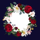 Tressez le cadre, frontière - composition peinte à la main en fleur de style d'aquarelle illustration stock Tressez le cadre, frontière - composition peinte à la main en fleur de style d'aquarelle illustration stock