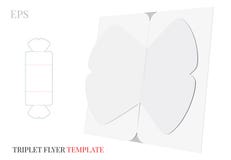 Tri Fold Bow Brochure Template, Vector with die cut / laser cut lines. White, blank, clear, isolated mock up royalty free illustration Tri Fold Bow Brochure Template, Vector with die cut / laser cut lines. White, blank, clear, isolated mock up royalty free illustration