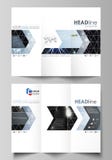 Tri-fold brochure business templates on both sides. Easy editable abstract vector layout in flat design. Sacred geometry stock illustration Tri-fold brochure business templates on both sides. Easy editable abstract vector layout in flat design. Sacred geometry stock illustration