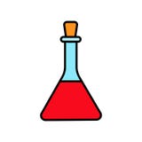 Triangular glass medical chemical flask for experiments, preparation of drugs in the laboratory, simple icon on a white background royalty free illustration Triangular glass medical chemical flask for experiments, preparation of drugs in the laboratory, simple icon on a white background royalty free illustration