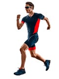 Triathlete triathlon biegacza dzia?aj?ca sylwetka odizolowywa? bia?ego t?o zdjęcia royalty free Triathlete triathlon biegacza dzia?aj?ca sylwetka odizolowywa? bia?ego t?o zdjęcia royalty free