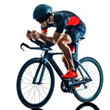 Triathlete triathlon cyklisty kolarstwa sylwetka odizolowywał biały b zdjęcie royalty free Triathlete triathlon cyklisty kolarstwa sylwetka odizolowywał biały b zdjęcie royalty free
