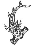 Shark tattoo stock vector. Illustration of hunting, classic - 25723599