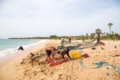 Fishermen at Nilaveli Beach in Trincomalee, Sri Lanka royalty free stock images Fishermen at Nilaveli Beach in Trincomalee, Sri Lanka royalty free stock images