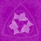 Trinity Sunday. Christian holiday. Three fish, located symmetrically. On a Purple grunge background vector illustration Trinity Sunday. Christian holiday. Three fish, located symmetrically. On a Purple grunge background vector illustration