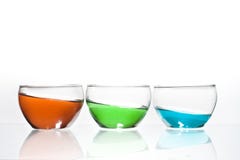 Trio dei vetri con liquido Immagine Stock Libera da Diritti Trio dei vetri con liquido Immagine Stock Libera da Diritti