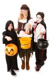Trio der Kinder auf Halloween stockfotografie Trio der Kinder auf Halloween stockfotografie