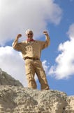 Triumphant Senior MAN! Royalty Free Stock Photography Triumphant Senior MAN! Royalty Free Stock Photography