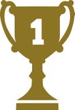 Trofeo de oro con el número uno Imagen de archivo Trofeo de oro con el número uno Imagen de archivo