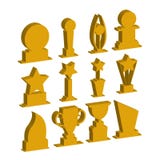 Trofékoppar och utmaningpriser stock illustrationer Trofékoppar och utmaningpriser stock illustrationer