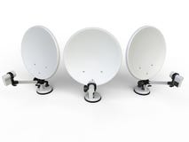 Trois antennes paraboliques blanches de TV - vue supérieure illustration de vecteur Trois antennes paraboliques blanches de TV - vue supérieure illustration de vecteur