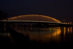 Troja bridge in night - Prague, Czech Republic stock images Troja bridge in night - Prague, Czech Republic stock images