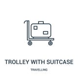 trolley with suitcase icon vector from travelling collection. Thin line trolley with suitcase outline icon vector illustration. stock illustration trolley with suitcase icon vector from travelling collection. Thin line trolley with suitcase outline icon vector illustration. stock illustration