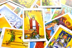 TrollkarlTarot Card Power Intelect den magiska kontrollen royaltyfri illustrationer TrollkarlTarot Card Power Intelect den magiska kontrollen royaltyfri illustrationer